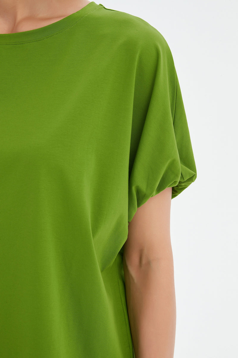 Bubble Sleeve Tee - Avocado Green