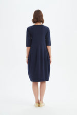 Diagonal Seam Summer Dress - Navy