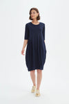 Diagonal Seam Summer Dress - Navy