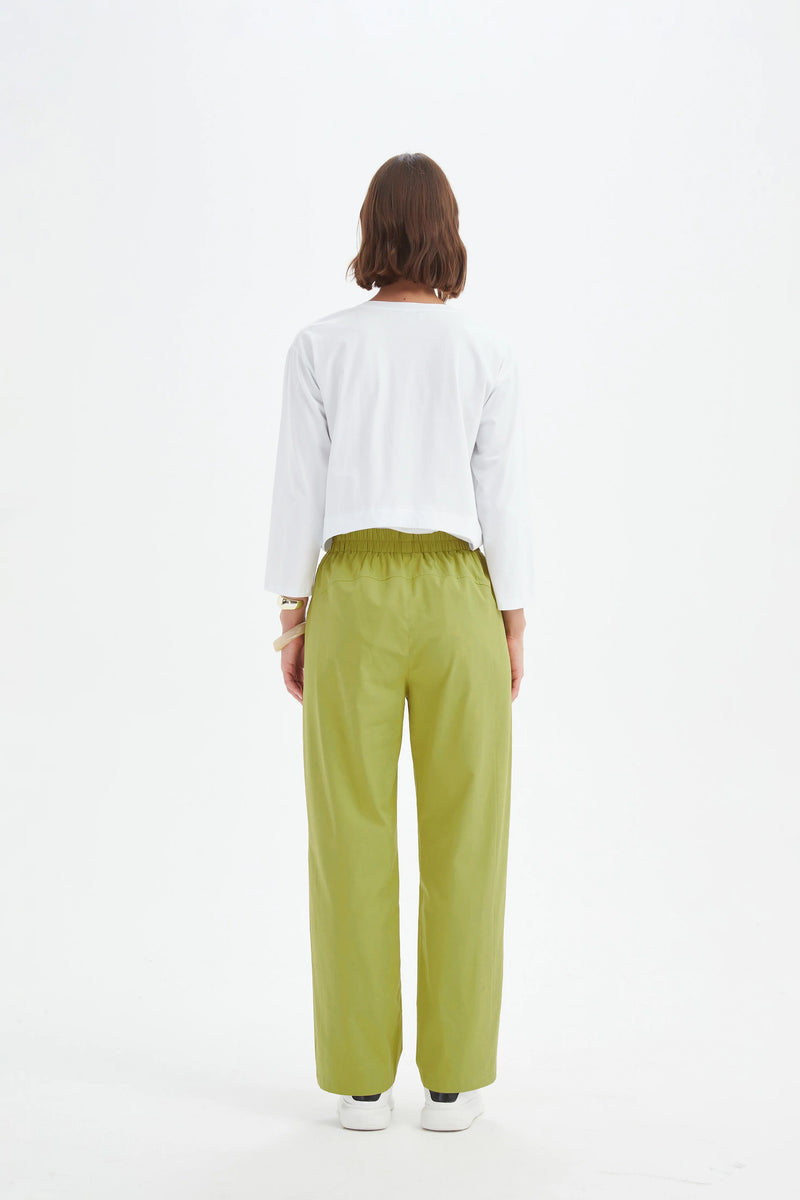 Straight Leg Easy Pant - Chartreuse