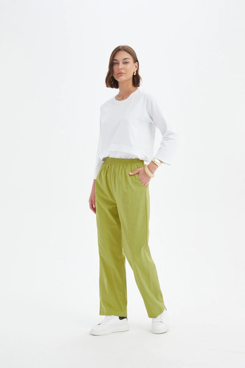 Straight Leg Easy Pant - Chartreuse