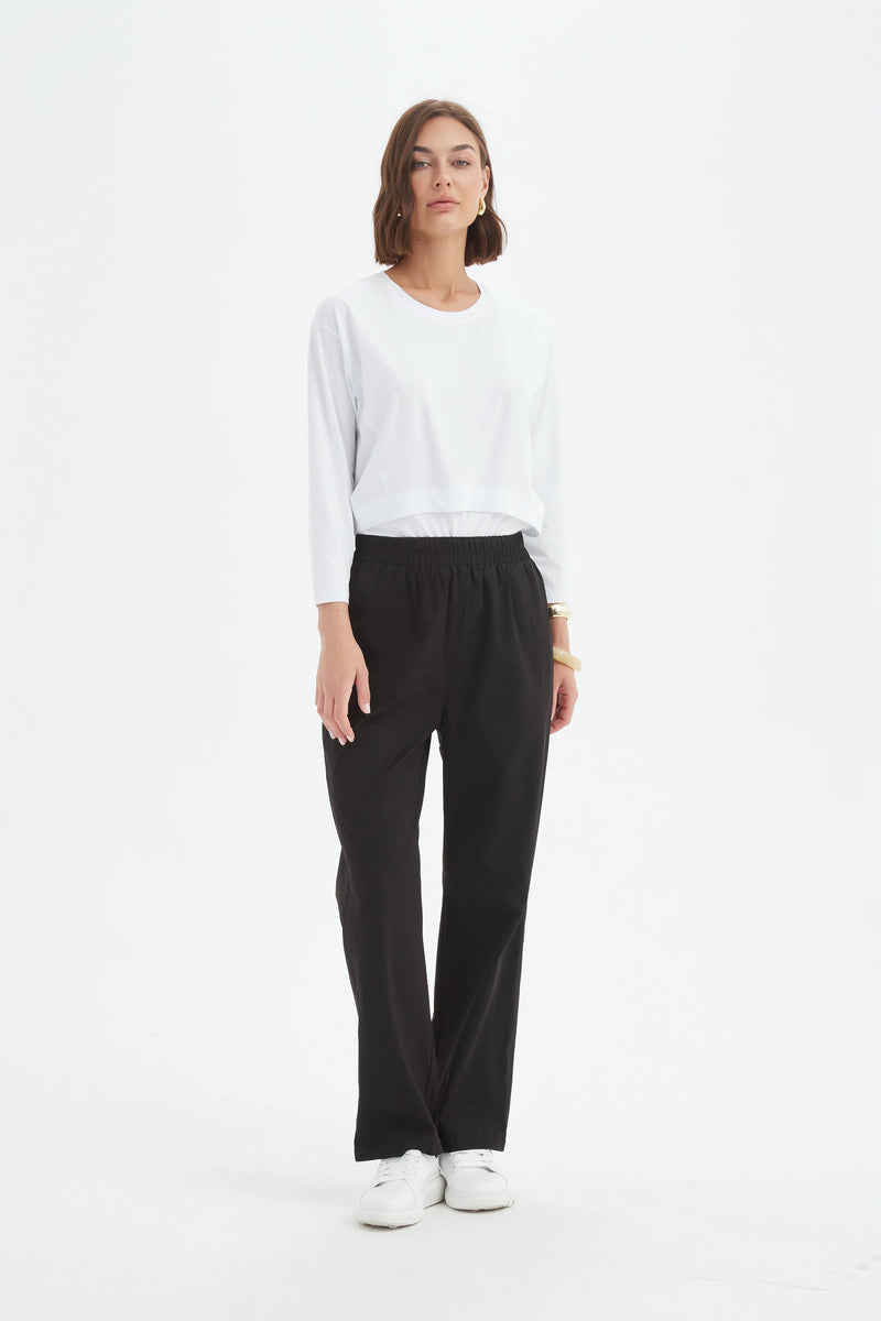 Straight Leg Easy Pant - Black