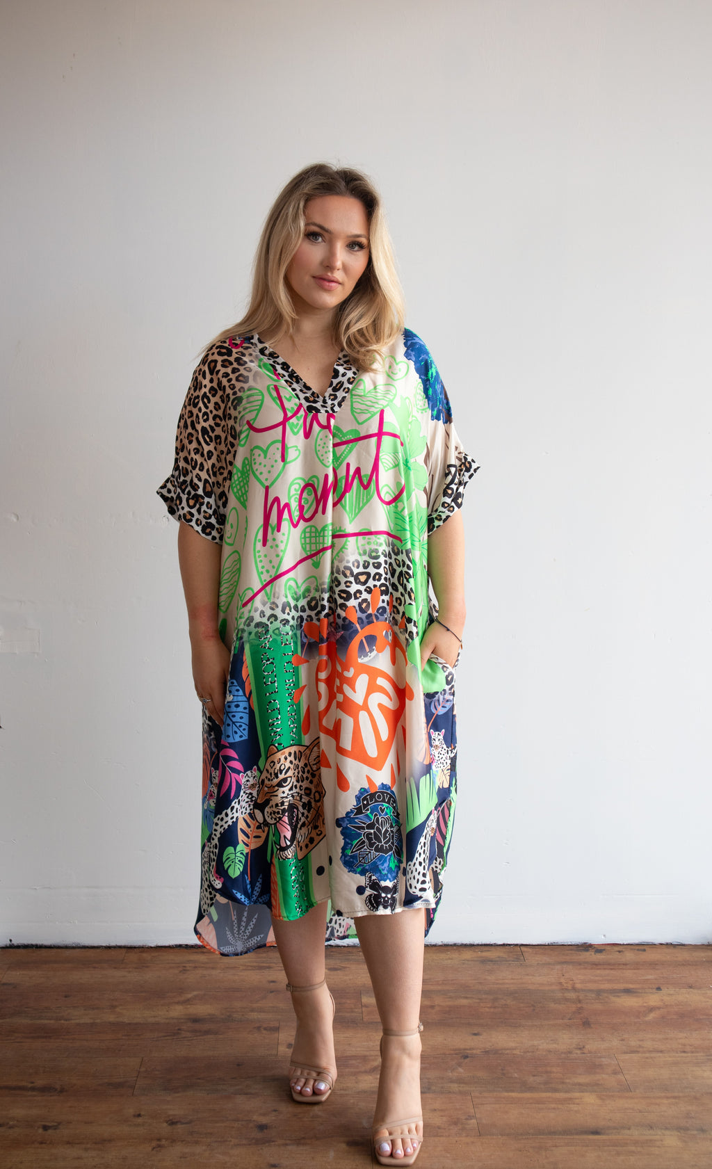 Live in The Moment Dress - Multi Green