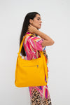 Leather Convertible Tote Bag/Backpack - Yellow