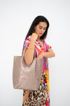 Leather Tote Bag - Bronze Metallic