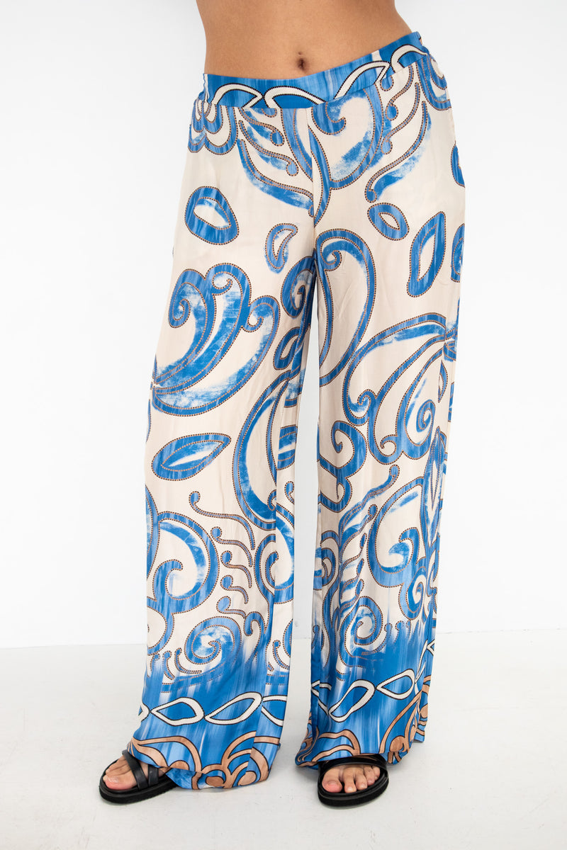 Swirl Pant - Blue/Ivory