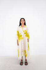 Bloom Linen Shirt Dress - White/Yellow