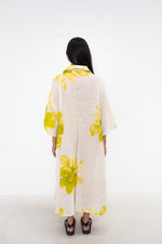 Bloom Linen Shirt Dress - White/Yellow