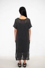 Overlay Mesh Dress  - Charcoal