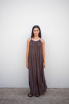 Summer Round Neck Maxi Dress - Chocolate