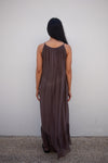 Summer Round Neck Maxi Dress - Chocolate