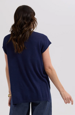 Linen Drape Top -  Marine