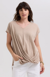 Linen Drape Top -  Taupe