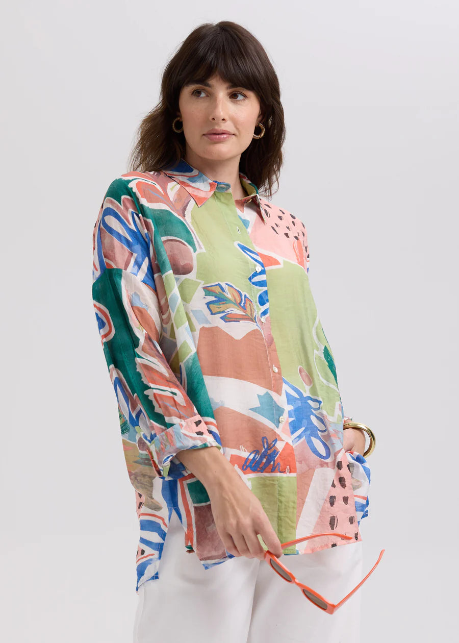 Flowy Shirt - Piazza Navona Print