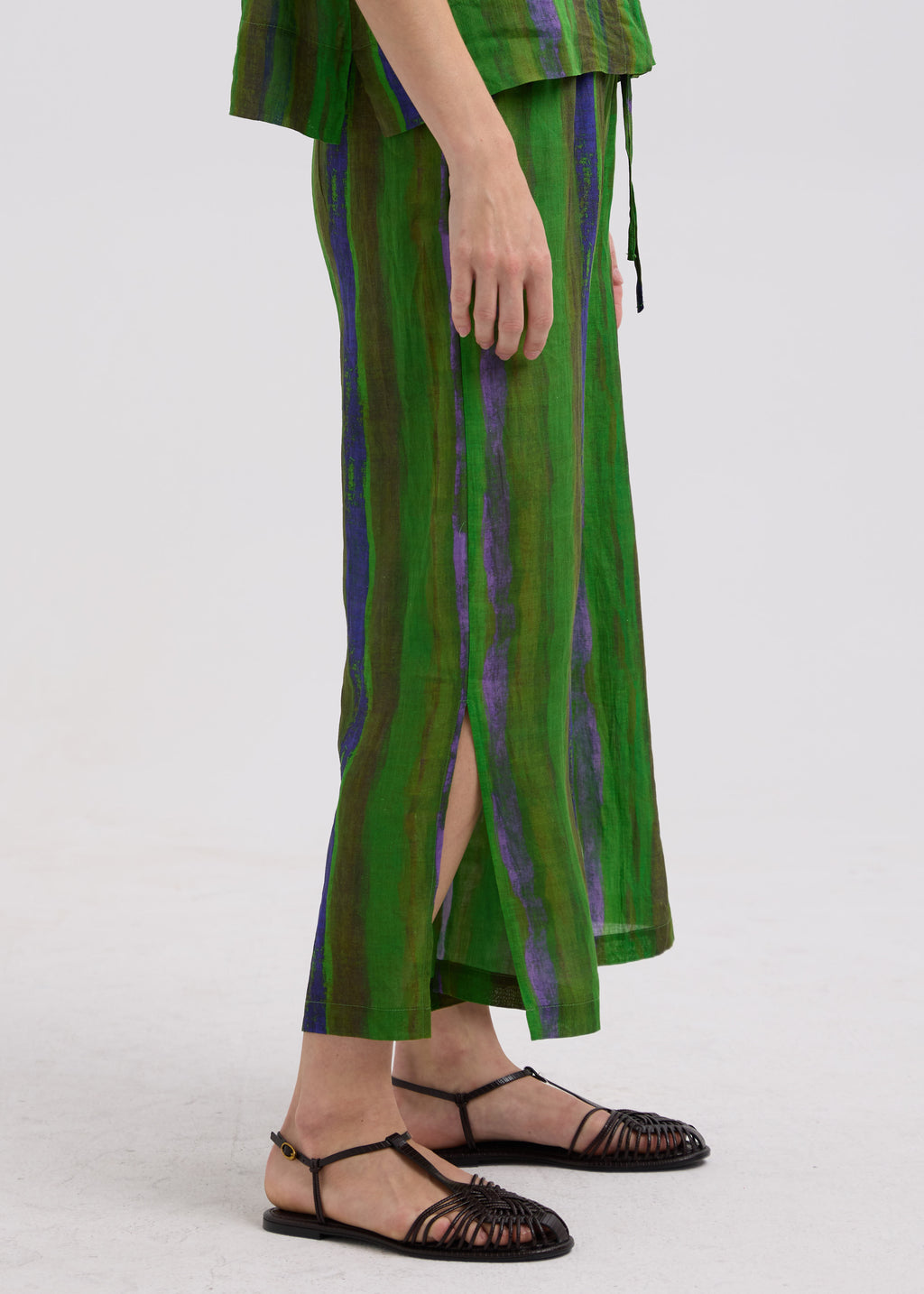 Painted Linen Pant - Chartreuse