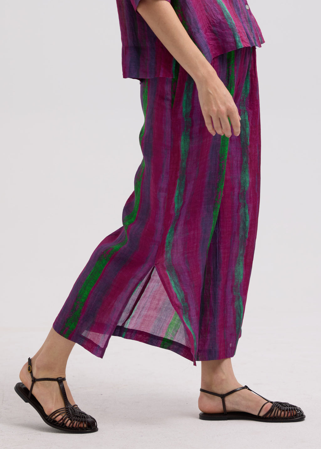 Painted Linen Pant - Magenta