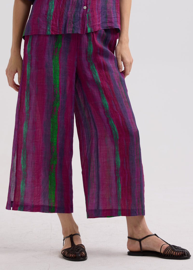 Painted Linen Pant - Magenta