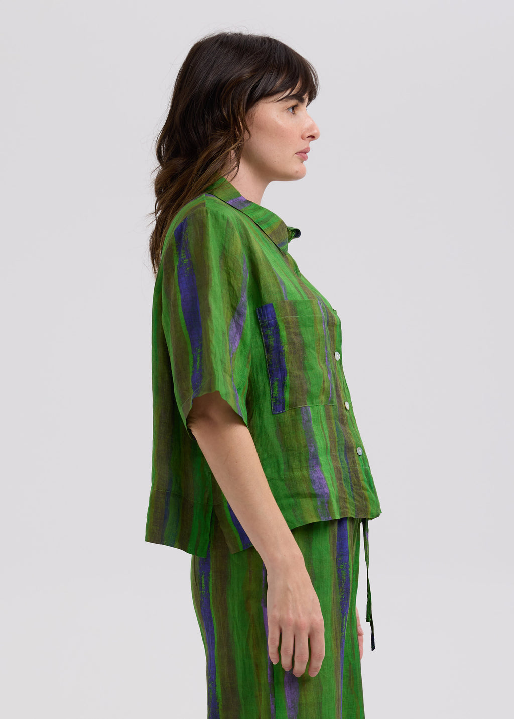 Painted Linen Shirt - Chartruese