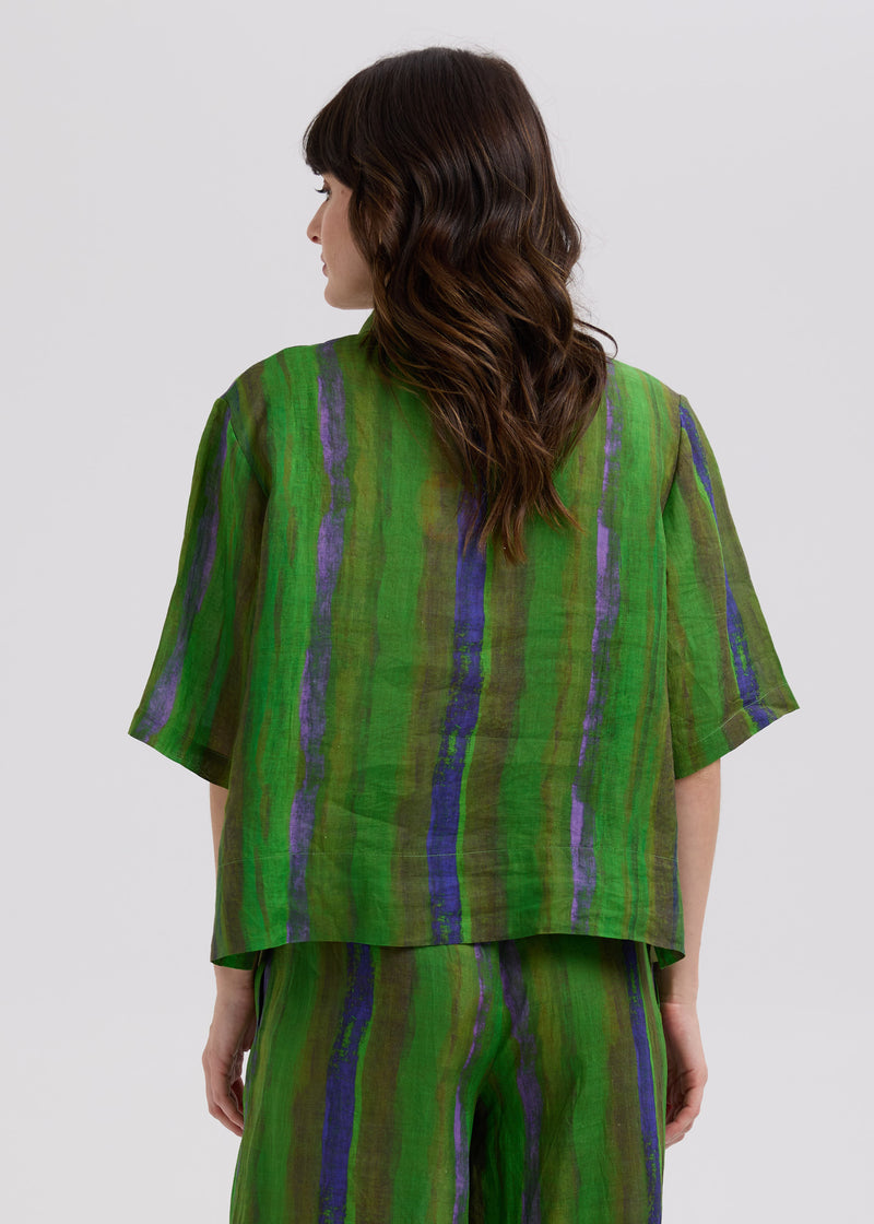 Painted Linen Shirt - Chartruese