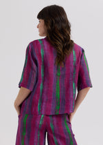 Painted Linen Shirt - Magenta
