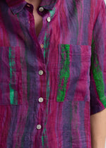 Painted Linen Shirt - Magenta