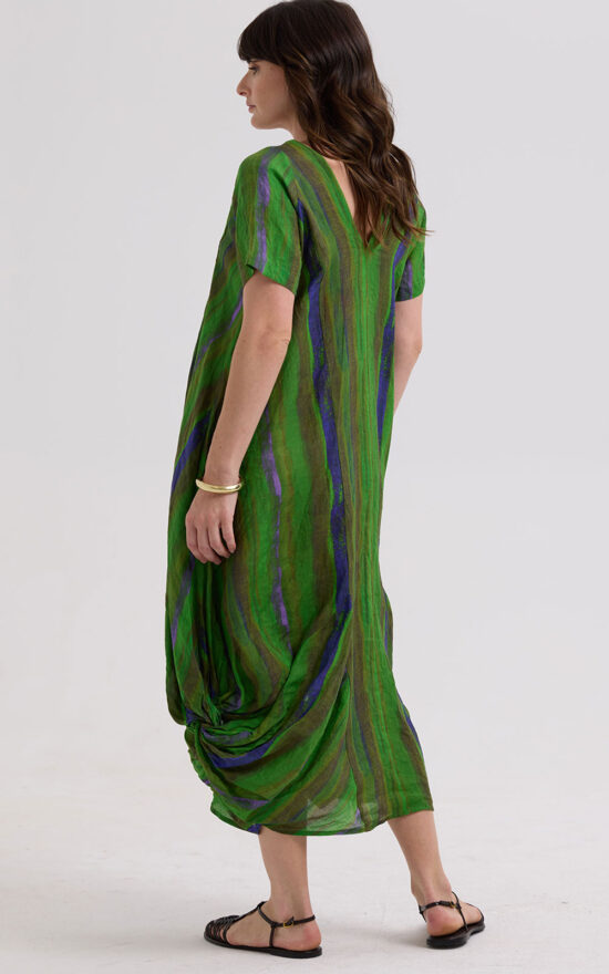 Painted Linen Dress - Chartreuse