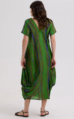 Painted Linen Dress - Chartreuse
