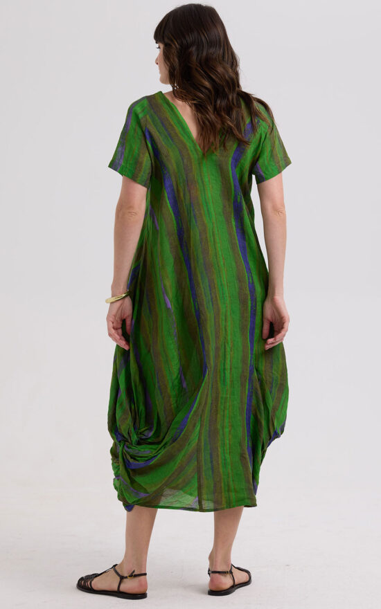 Painted Linen Dress - Chartreuse