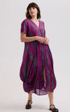 Painted Linen Dress - Magenta