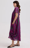Painted Linen Dress - Magenta