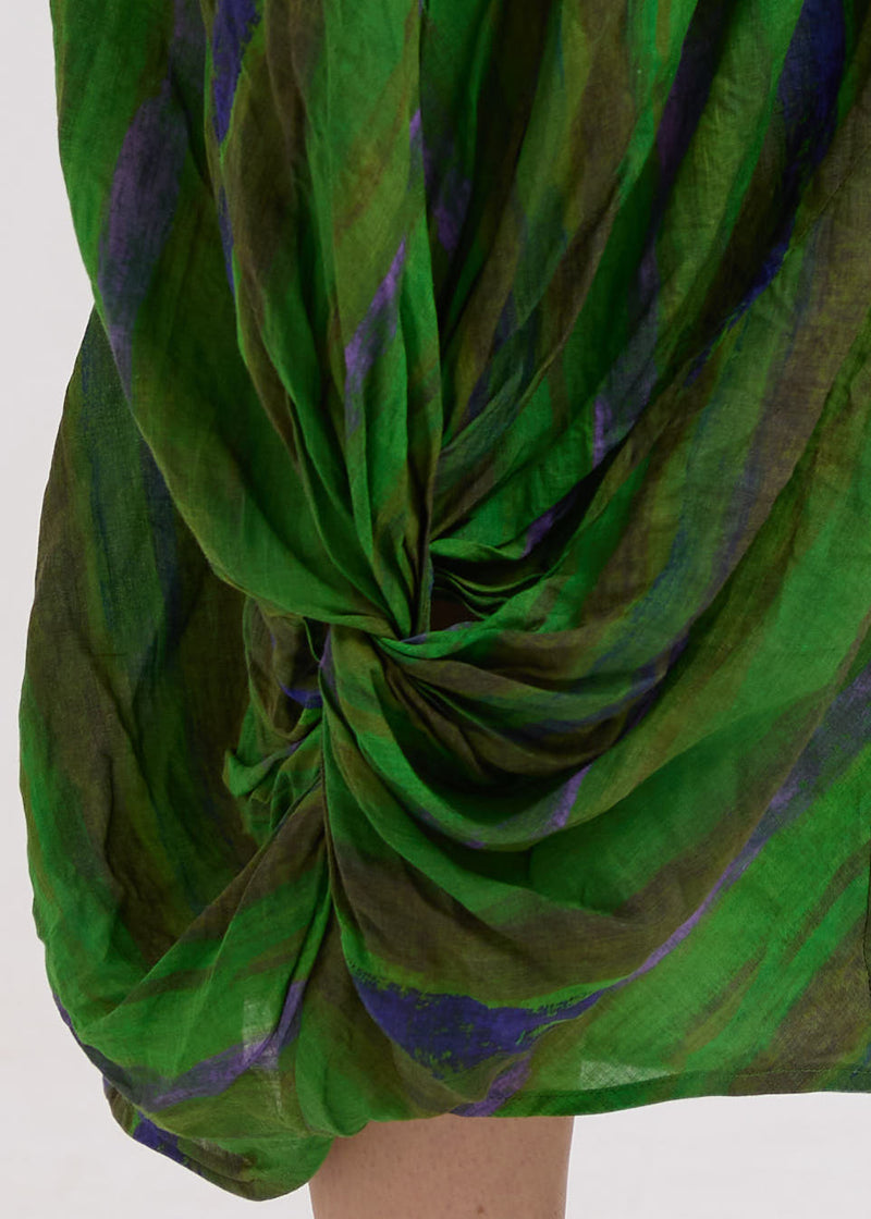 Painted Linen Dress - Chartreuse