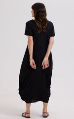 Drape Bottom Dress - Black