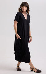 Drape Bottom Dress - Black