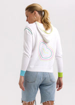Heart Embroidery Hoodie - White