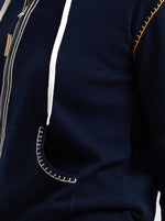 Heart Embroidery Hoodie - Navy