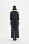 Drop Waist Combi Top - Navy