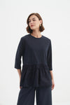 Drop Waist Combi Top - Navy