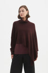 Asymmetric Crop Knit - Aubergine