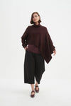 Asymmetric Crop Knit - Aubergine