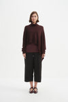 Asymmetric Crop Knit - Aubergine