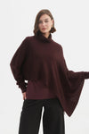 Asymmetric Crop Knit - Aubergine