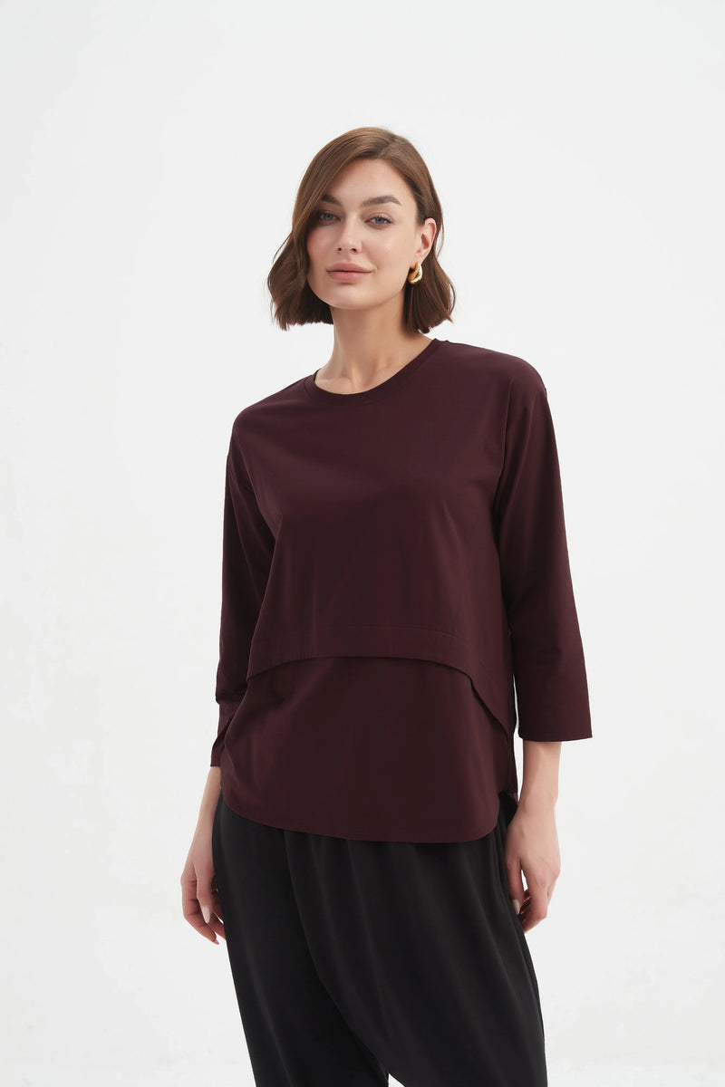 Curved Seam Top - Aubergine