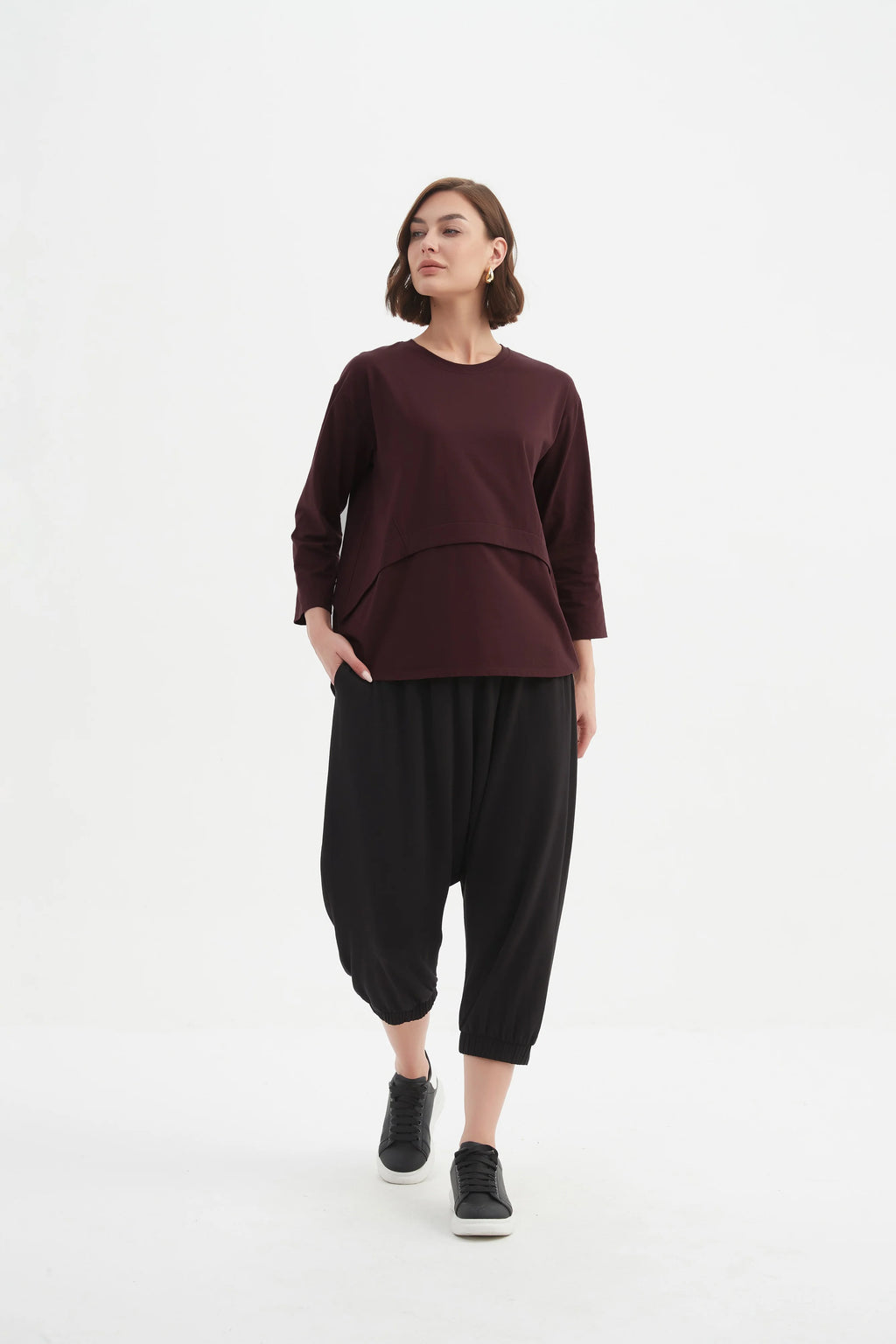 Curved Seam Top - Aubergine