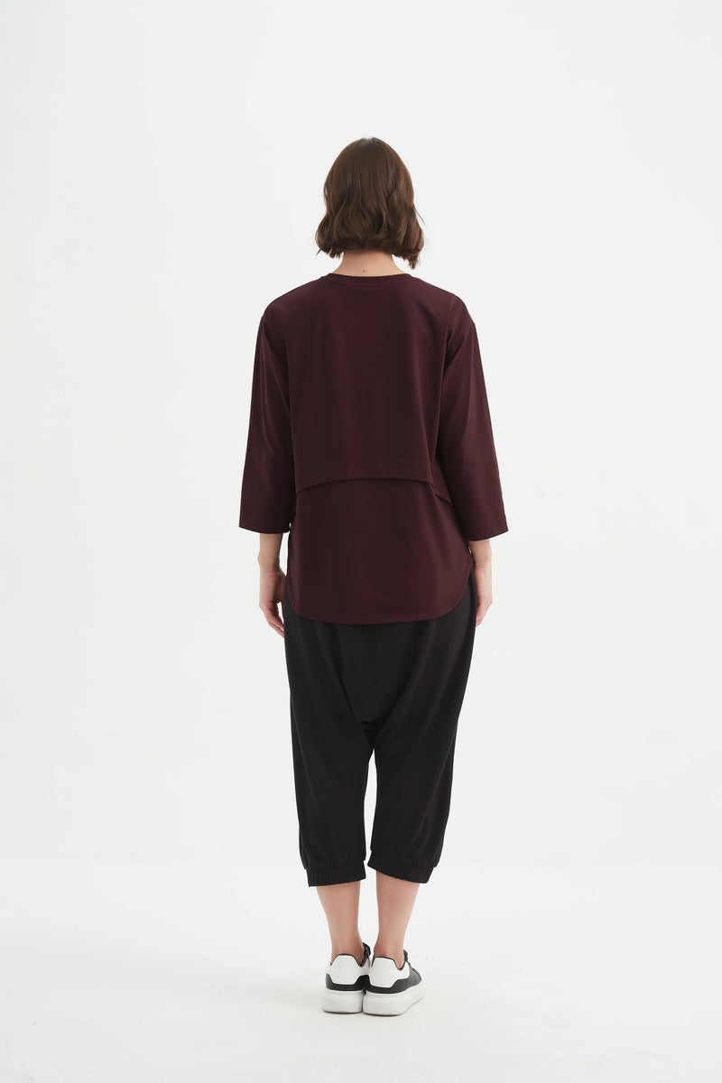 Curved Seam Top - Aubergine