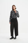 Letterblock Zip Cardigan - Grey