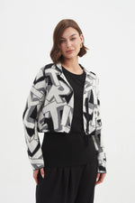 Letterblock Zip Cardigan - White