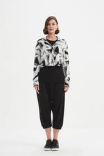 Letterblock Zip Cardigan - White