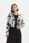 Letterblock Zip Cardigan - White
