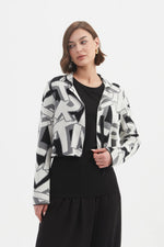 Letterblock Zip Cardigan - White