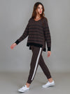 Michelle Stripe Sweatshirt - Truffle